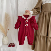 red infant & children baby clothes autumn baby jumpsuit