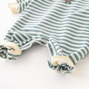 Long-Sleeved Baby Striped Dinosaur Jumpsuit